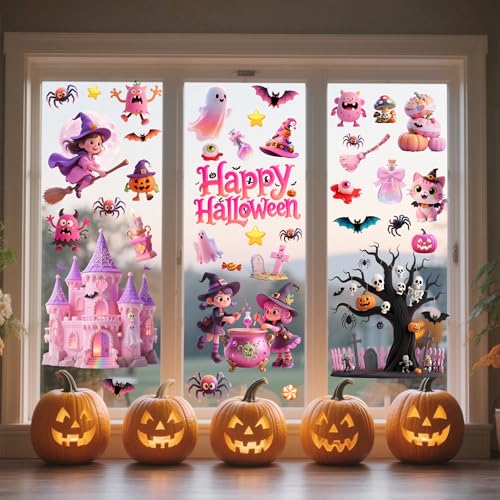 Halloween Window Clings Set - 75PCS Spooky & Cute Stickers for Glass Decor