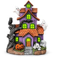 Lighted Halloween Village House with LED Lights - Haunted House Decor, Spooky Tabletop Display