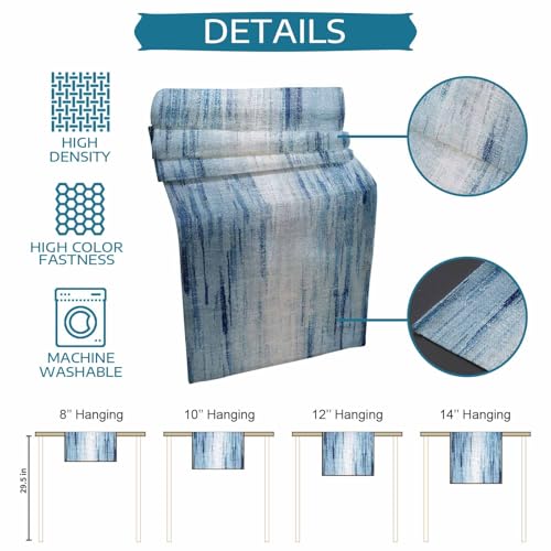 Blue Table Runner 16x72 Inch Ombre Abstract Farmhouse Decor Lightskyblue Variation