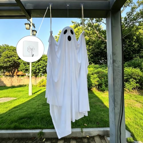 Outdoor Ghost Swing Halloween Decor with Lights - 4.5FT Spooky Wind-Swaying Decoration - Variation 1