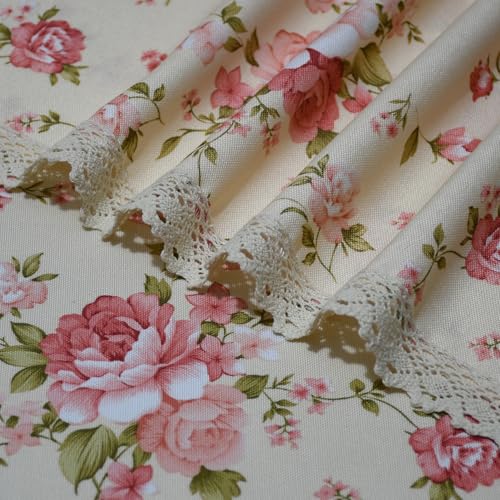 Red Rose Floral Rectangle Tablecloth 60 x 84 Inch Waterproof Spill-Proof for Kitchen & Dining - Clr 110