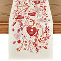 Valentine's Table Runner 13x48 Inch Wild Flowers Leaves Romantic Decor for Home Party