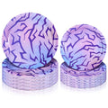 Purple Kpop Disposable Paper Plates Set - 50 Pieces, 7 & 9 Inch, Party Decor