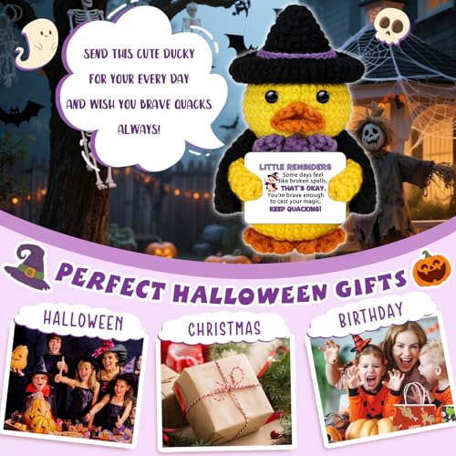 Witchy Crochet Duck Decor - Inspirational Gift for Women, Halloween Reminder