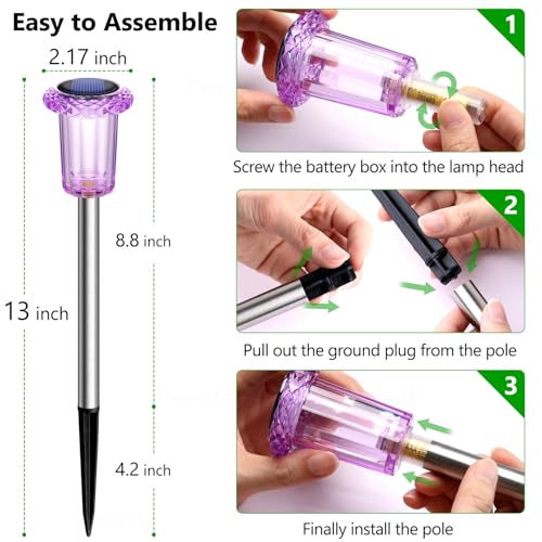Purple Solar Halloween Lights Outdoor Waterproof 10 Pack - Halloween Decor