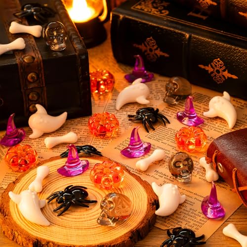 Halloween Vase Filler Set - 240 Orange and Purple Decor Elements for Parties and Home