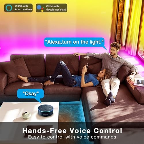 200 Ft Smart WiFi LED Strip Lights RGB Color Changing with Voice Control