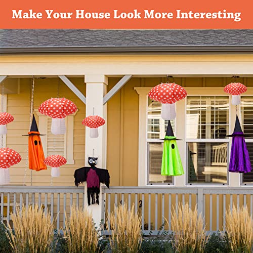 Orange Mushroom Paper Lanterns Set - 8 & 12 Inch Decor for Forest & Fairyland Parties
