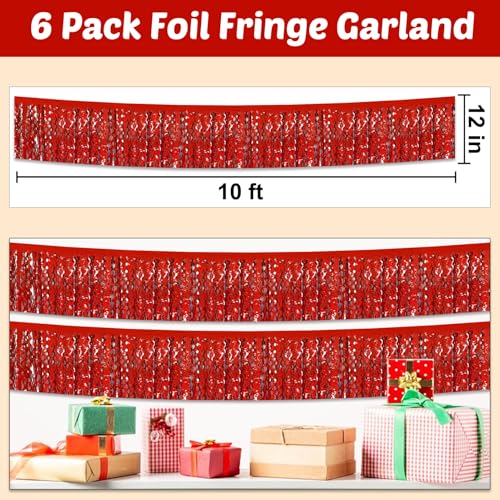 Red B Foil Fringe Garland 10ft Party Streamer Banner for Parades & Events