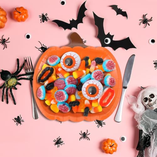 20pcs Pumpkin Paper Plates 9 Inch Halloween Autumn Harvest Party Dinnerware