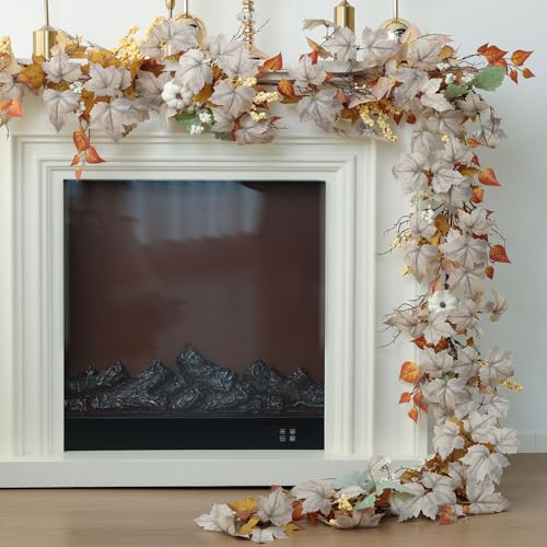 Fall Maple Leaf Pumpkin Garland 10FT Autumn Harvest Decorations for Home Porch Fireplace Halloween Thanksgiving - Variation of This Listing