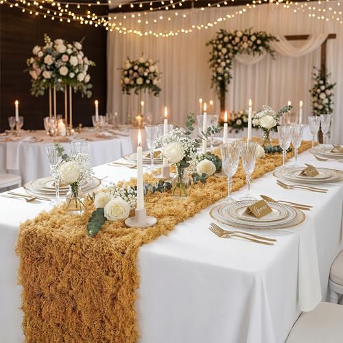 2 Yellow Artificial Moss Table Runner Halloween Enchanted Party Decor