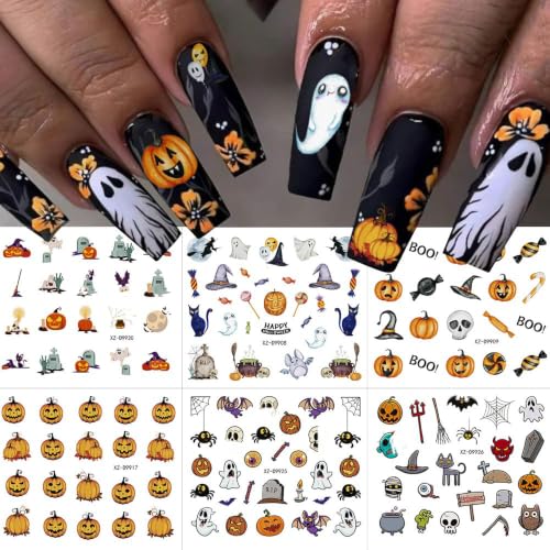 Halloween Nail Stickers Set - Ghost Spider Web Pumpkin Bat 30 Sheets - Variation of THIS listing: Halloween a