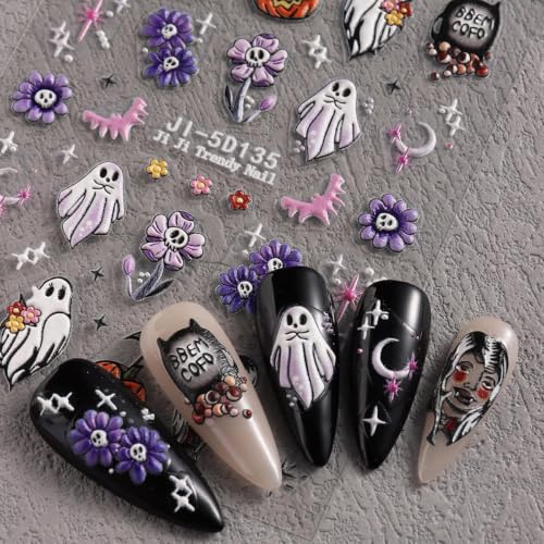 Halloween Nail Art Stickers Pumpkin Ghost Spider Web Self-Adhesive Set - Style16