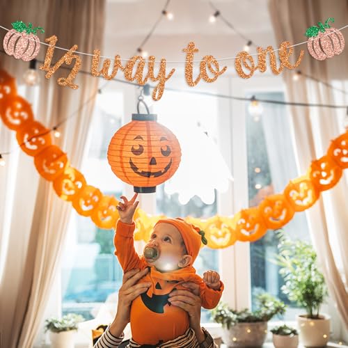 Fall Baby Shower Banner - Half Birthday Pumpkin Decorations for Kids