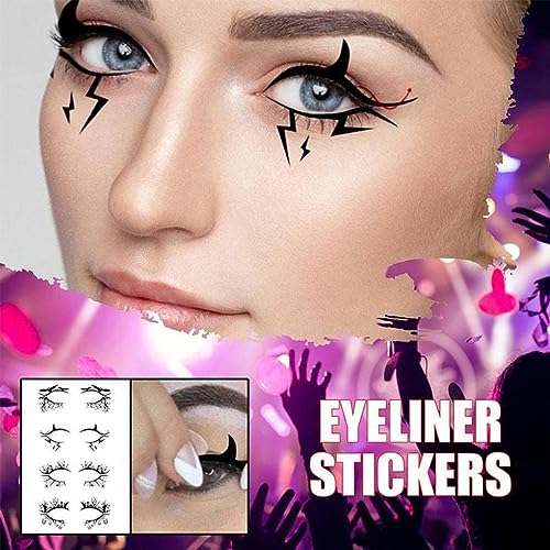 Halloween Eye Shadow Stickers & Temporary Tattoo Decals - Spider Bat Skull Design