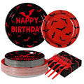 Bat Themed Party Supplies Set - 200 Pieces for Halloween Birthday Decorations - Serves 50 - Bat 200pcs Sets