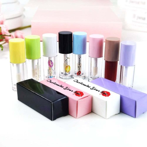 COSIDEA 30pcs Pink Empty 6ml 0.2oz Lip Gloss Tubes with Big Doe Foot Wand，Round Lipgloss Containers，Concealer Tube Cosmetic Packing Container Bulk Wholesale