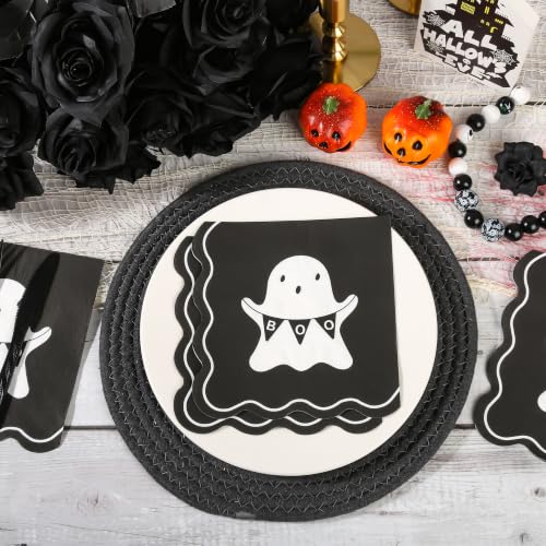 Halloween Ghost Boo Paper Napkins 6.5 Inch - Spooky Party Disposable Tableware