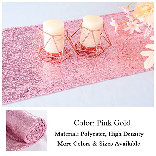 Fuchsia Pink Sequin Table Runner 12x72 Inch for Wedding Party Decor - 2 Pack