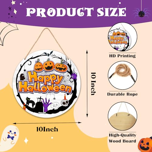 Cute Pumpkin Halloween Door Sign - Happy Halloween Front Door Decor