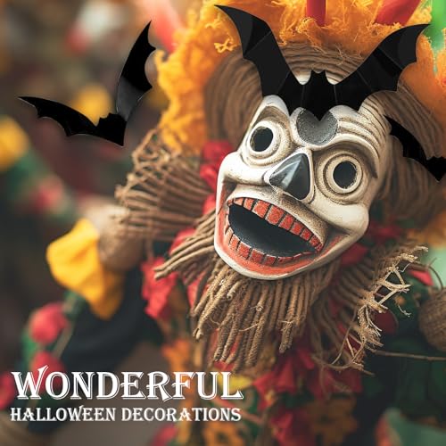 120Pcs Halloween Bat Wall Decor Stickers - 3D Waterproof Spooky Party Supplies