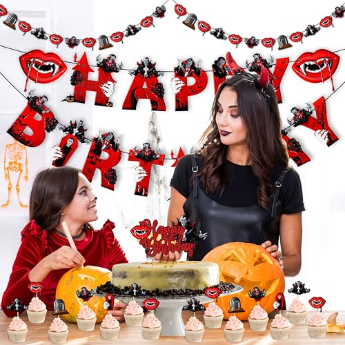 Vampre Theme Birthday Party Supplies Set - Decorations, Banners & Toppers - Variation of Vampre Theme