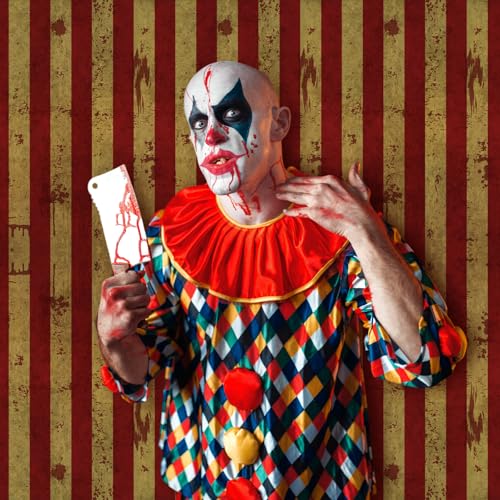 9 Pieces Creepy Carnival Halloween Decorations Set - Blood Splatter Banners & Tablecloth