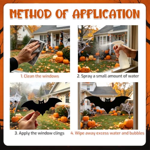 Halloween Window Clings - 9 Sheets Halloween Decorations Window Stickers - Halloween Party
