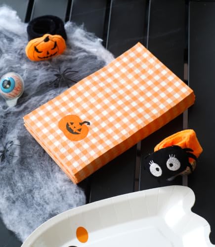Halloween Party Supplies Set - 48 Disposable Plates & Napkins for 24 Guests