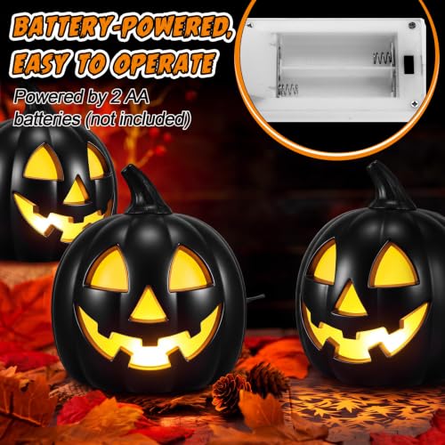Halloween Jack O Lantern Pumpkin Decoration Set - Black & White, 6 Pcs