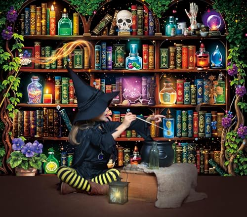 Halloween Scientist Laboratory Backdrop 7x5FT Witch Bookshelf Poison Skull Photo Background Kids Adult Halloween Party Decor Variation of THIS listing