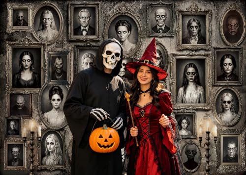 Halloween Haunted Portrait Creepy Backdrop 7x5ft - Variation of THIS listing
