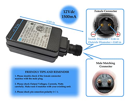 12V 1.5A Inflatable Power Supply Adapter Transformer - Replacement