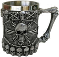 Classic Silver Viking Skull Mug - Pirate Drinkware, 14oz Stainless Steel Coffee & Beer Cup