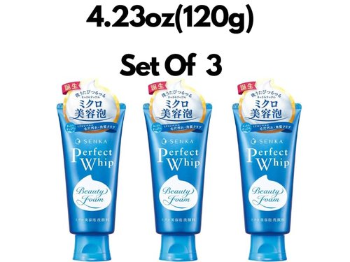 TSTADVANCE Senka Perfect Whip Cleansing Foam 4.23oz(120g) Set Of 3 White Floral Scent Japanese Face Wash