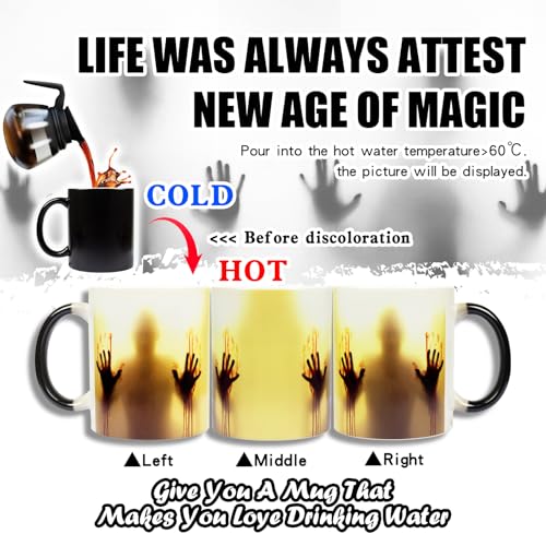 Color Changing Zombie Coffee Mug - Horror Movie Gift, 11oz Heat-Sensitive Cup