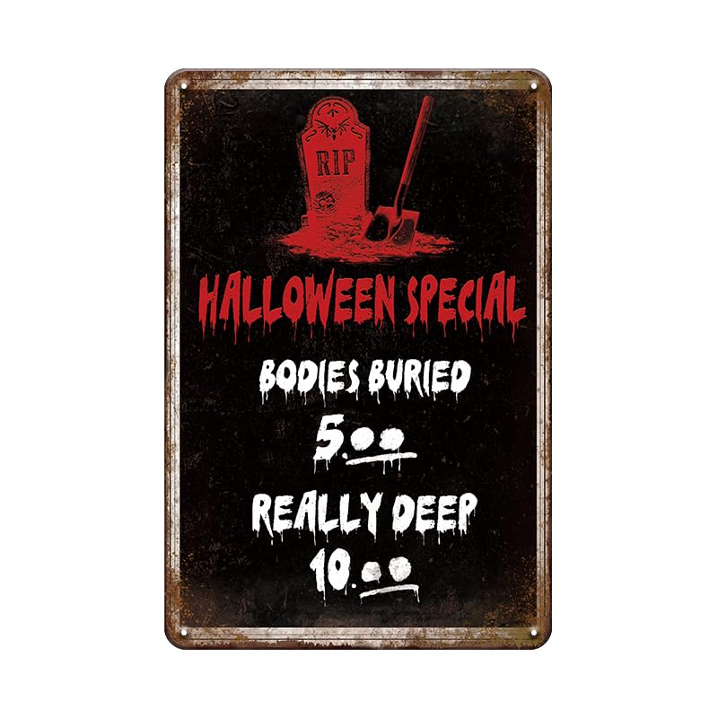 Halloween Special Metal Sign Wall Decor - Creepy Haunted House Halloween Humor - 8x12 Inches