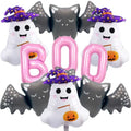 Pink Halloween Foil Balloon Set with Ghosts & Bats - Party Decorations
