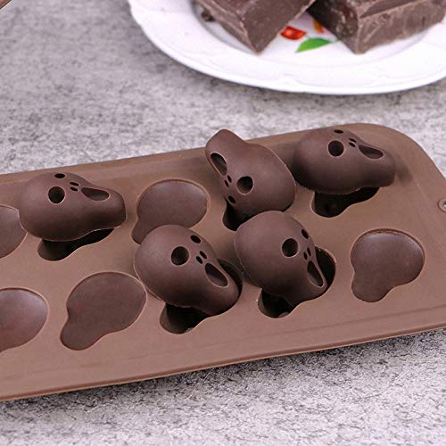 Halloween Silicone Candy Molds Set - Bat, Pumpkin, Witch Hat, Ghost, Skull