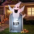 3.5ft Halloween Inflatable Ghost and Tombstone Yard Decoration with LED Lights