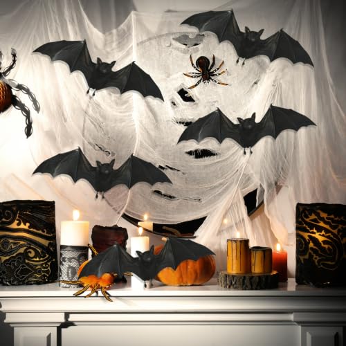 3D Bat Wall Decals with Foldable Wings - Halloween & Gothic Home Decor