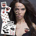 Vampire Temporary Tattoo Kit with Bite Marks Bats Blood Drops Fun Phrases - Vampire Variation