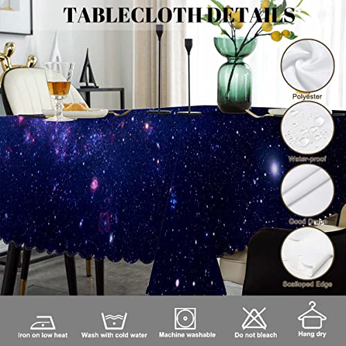 Galaxy Space Tablecloth Blue Galaxy Constellation 52x70 Inch - Rectangular Decor for Kitchen & Parties