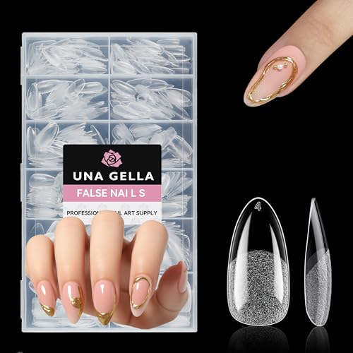 Medium Almond Nail Tips - Pointed, X-Soft Gel Nails, A4 Variation, 312pcs