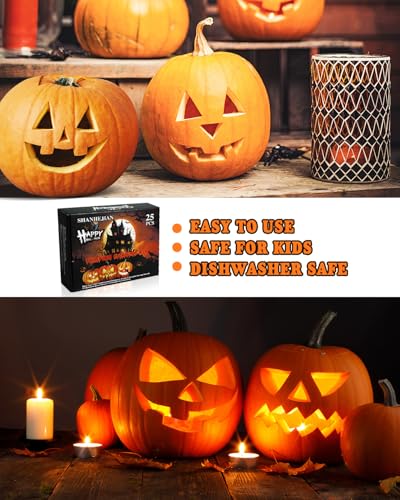 Pumpkin Carving Kit with 25 Stainless Steel Tools & Reusable Stencils