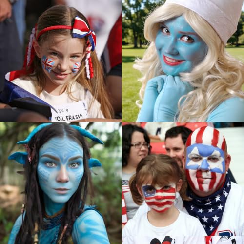 Light Blue Face Body Paint for Halloween Makeup - 05 Light Blue
