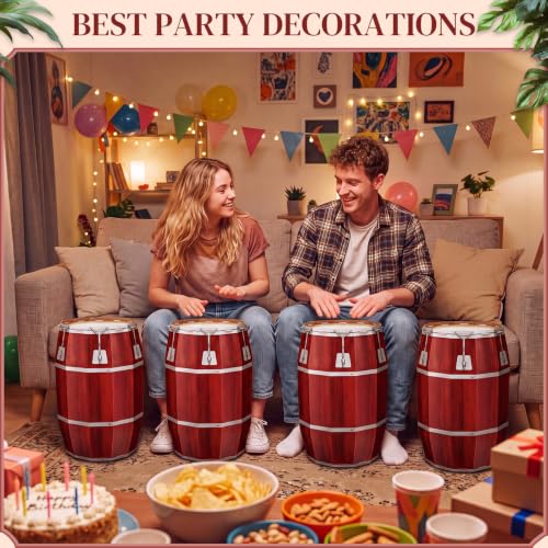 Basic Red-Brown 4 Pcs Havana Night Party Decorations - Large Cardboard Conga Props