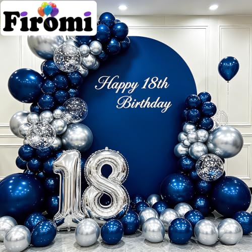 Silver 18 Number Balloons - 40-Inch Foil Mylar Party Numbers, A2-Silver