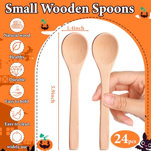 48 Pcs Cauldron Mug Set with Spoons - Double-Sided Print, Black Halloween Theme